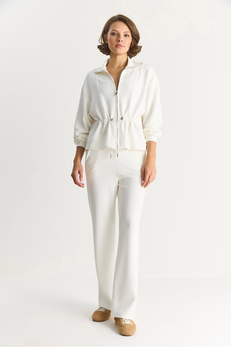 Aangesloten Lange Mouwen Jas en Flare Broeken Co-ord Set - Image 6