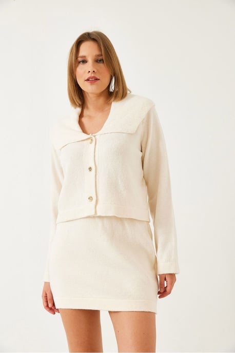 Geknoopte Sjaalkraag Brei Co-Ord Set - Image 4