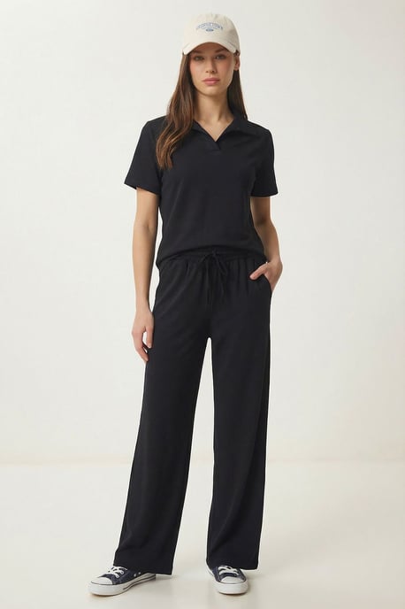 Middel hoge taille Polo Kraag Twee-delige Co-ord Set - Image 2