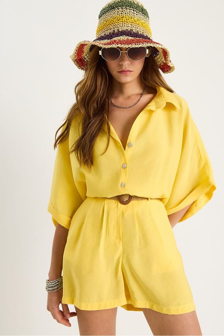 Hoge Taille Gebuttonde Twee-Delige Co-ord Set - Image 1