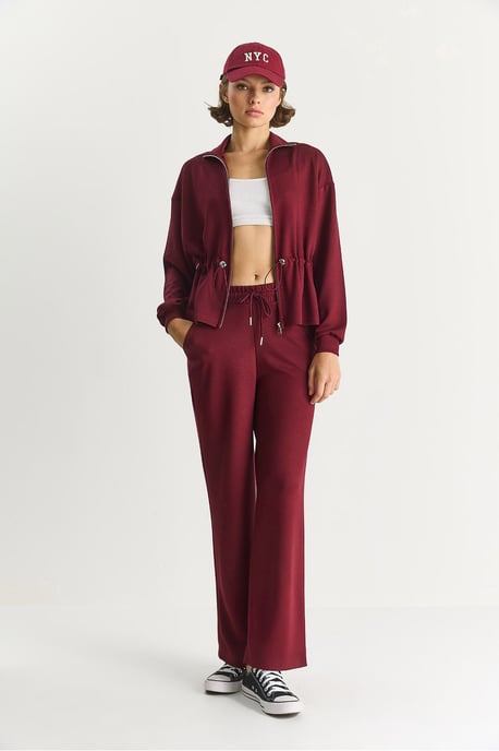 Aangesloten Lange Mouwen Jas en Flare Broeken Co-ord Set - Image 2