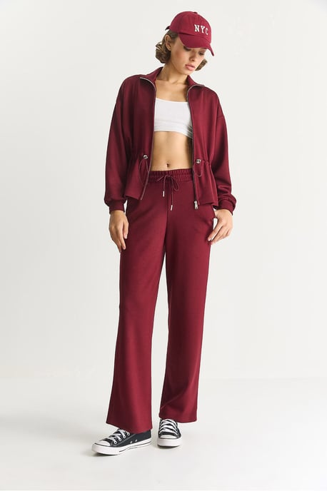 Aangesloten Lange Mouwen Jas en Flare Broeken Co-ord Set - Image 3
