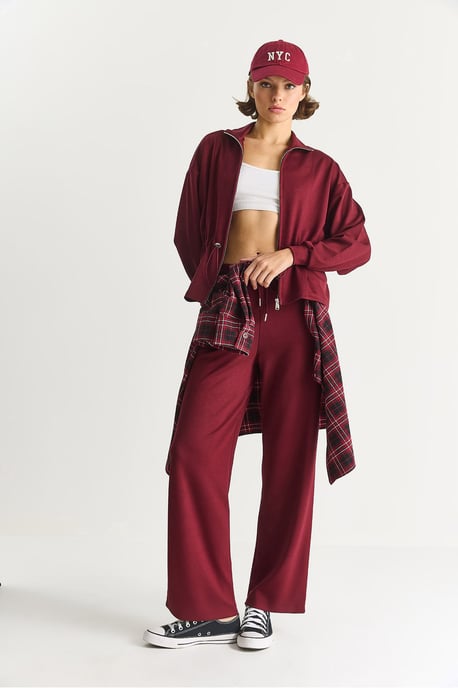 Aangesloten Lange Mouwen Jas en Flare Broeken Co-ord Set - Image 4