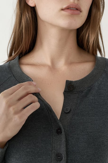Ronde hals knoop cardigan - Image 5