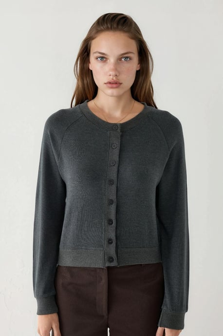Ronde hals knoop cardigan - Image 6
