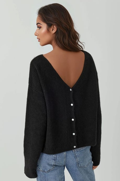 Ultra Zachte V-hals Gebuttonde Dual-use Cardigan - Image 2