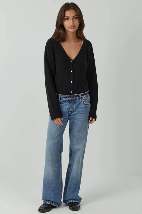 Ultra Zachte V-hals Gebuttonde Dual-use Cardigan - Image 4