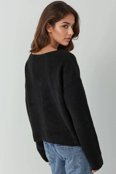 Ultra Zachte V-hals Gebuttonde Dual-use Cardigan - Image 6