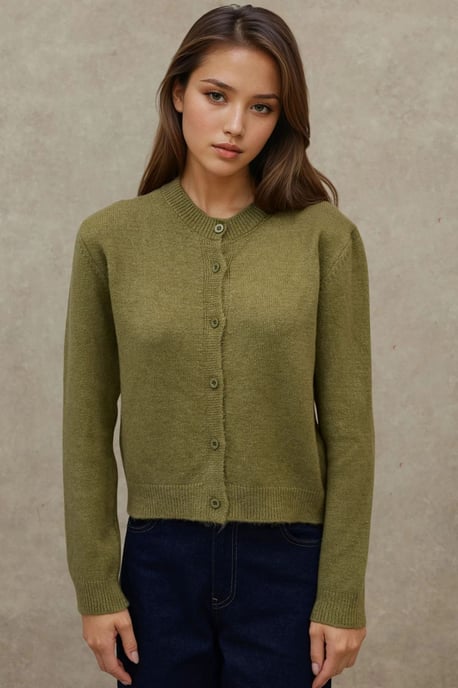 Ronde Hals Breikleding Zachte Touch Cardigan - Image 6