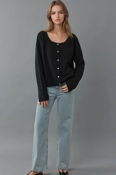 Ultra Zacht Crew Neck Knopen Dubbelzijdig Cardigan - Image 6