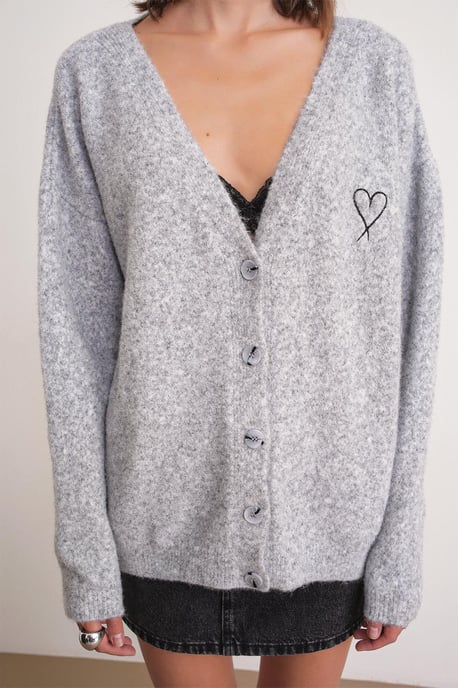 Oversized Gebreide Cardigan met Hartdetail - Image 6