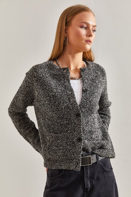 Textured Knit Cardigan met Knopen Sluiting - Image 2