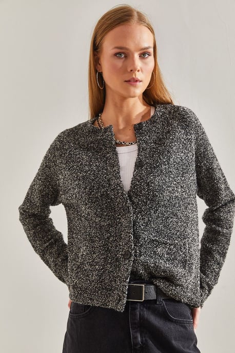 Textured Knit Cardigan met Knopen Sluiting - Image 3