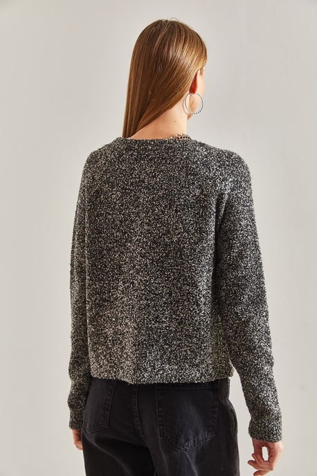 Textured Knit Cardigan met Knopen Sluiting - Image 4