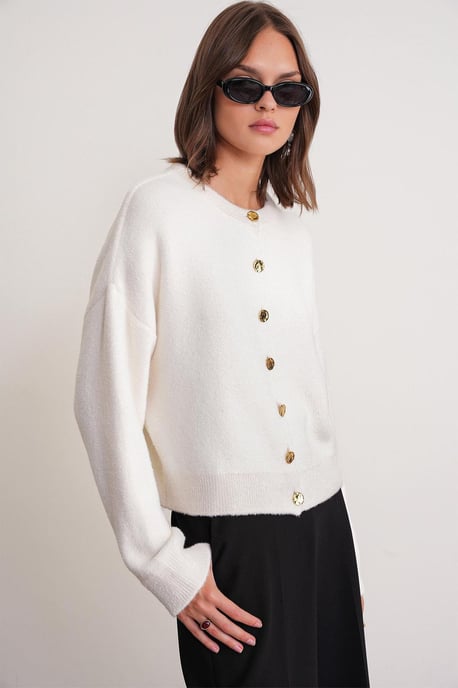 Knopenribgebreide Cardigan - Image 3