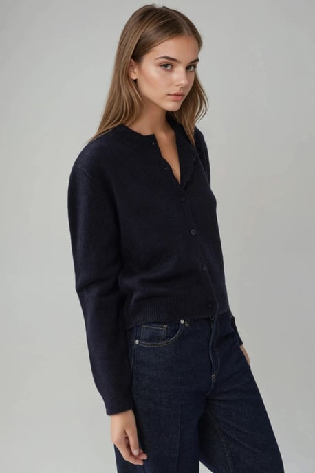 Ronde Hals Breigoed Zachte Touch Cardigan - Image 4