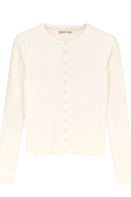 Geknoopte Slim Fit Ribbelgebreide Cardigan - Image 2