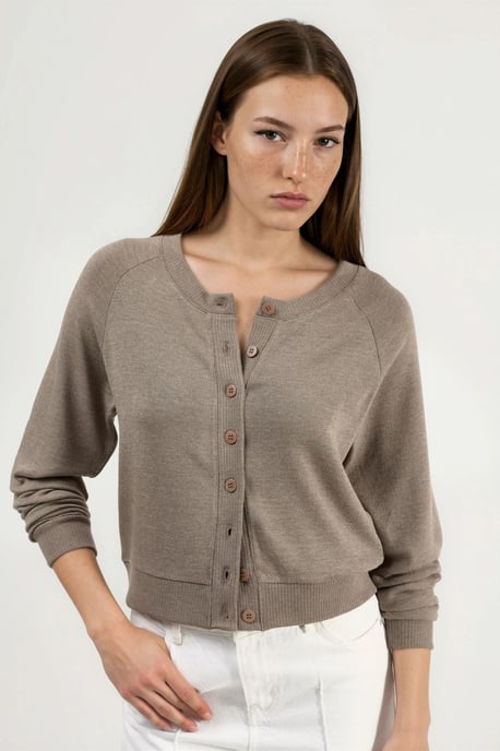 Ronde hals knoop cardigan - Image 2