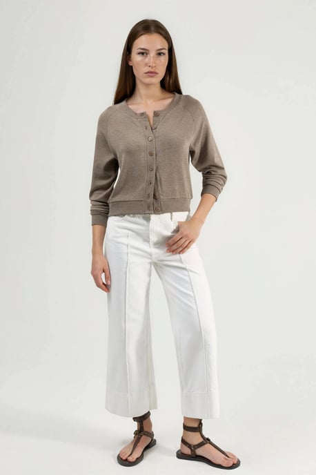 Ronde hals knoop cardigan - Image 4