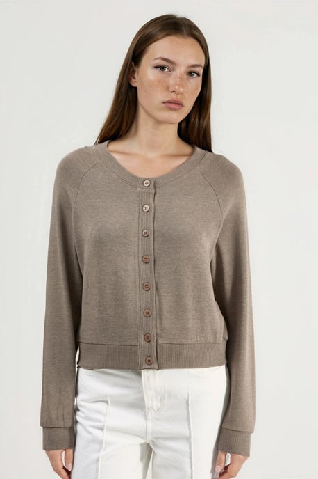 Ronde hals knoop cardigan - Image 6