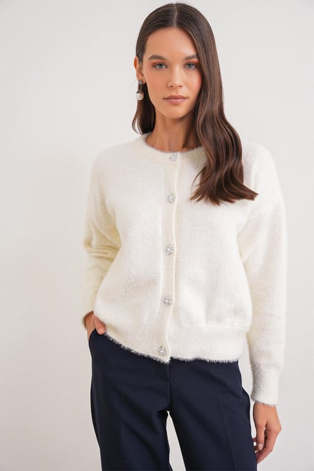Geknoopte Oversized Geweven Cardigan - Image 1