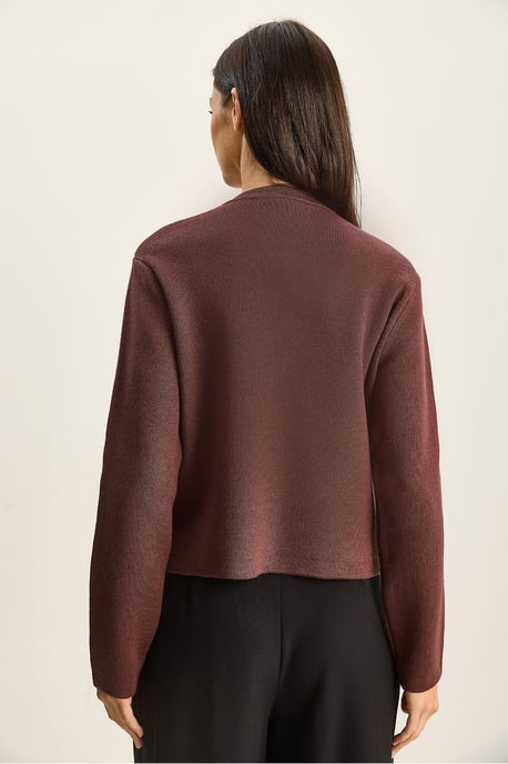 Kraagloze Gebreide Cardigan met Strikdetail - Image 5