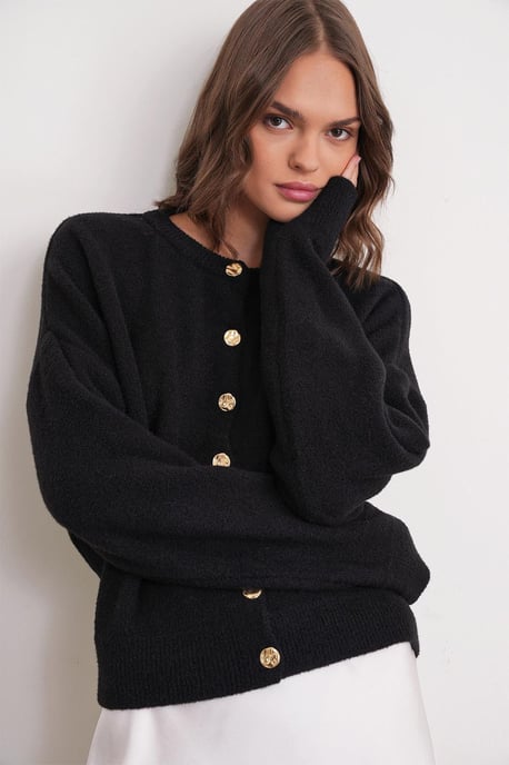 Geknoopte Ribbels Brei Cardigan - Image 1