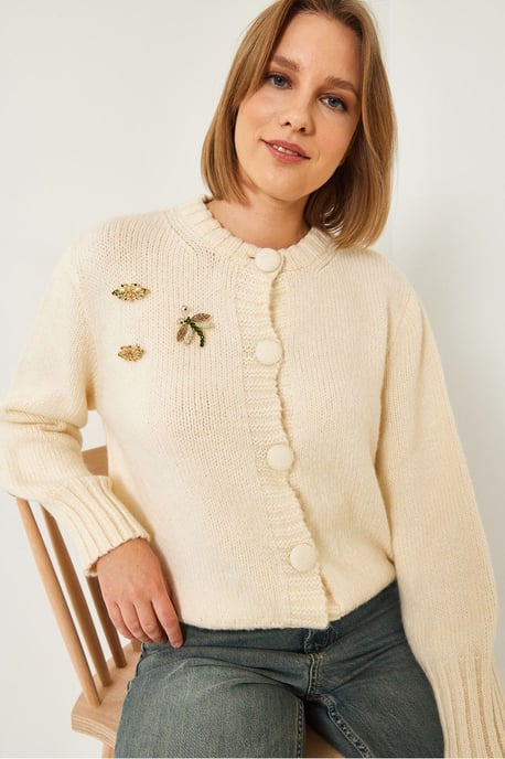 Textuurgebreide Vest met Pompom - Image 4
