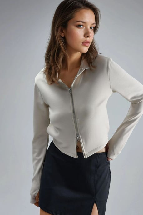 Hooded Zip-Up Regular Fit Jacket - Image 4