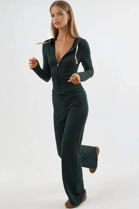Hooded Fitted Katoenen Jas met Ritsluiting - Image 4