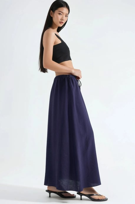 Hoge Taille A-lijn Maxi Rok - Image 2