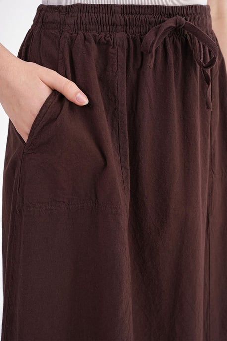 Hoge Taille Poplin Rok met Touwtje Detail - Image 6