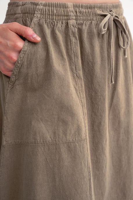 Hoge Taille Poplin Rok met Touwtje Detail - Image 5