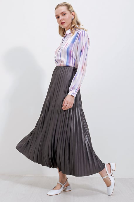 Hoge Taille Maxi Rok met Rimpeldetail - Image 2