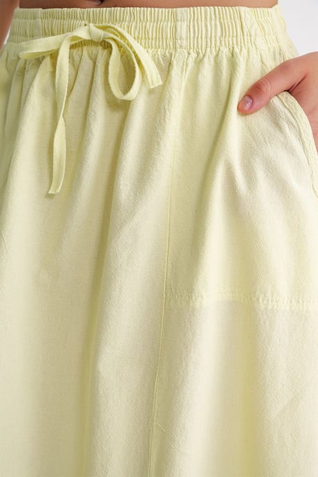 Hoge Taille Poplin Rok met Touwtje Detail - Image 5