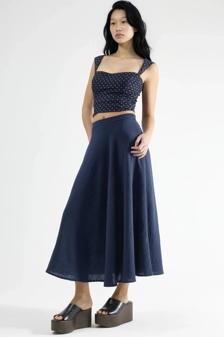 Hooggewaisted Textured A-Line Maxi Rok - Image 2