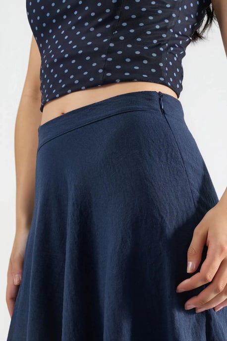 Hooggewaisted Textured A-Line Maxi Rok - Image 5