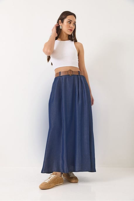Maxi Denimrok met Gesp en Zakjes - Image 4