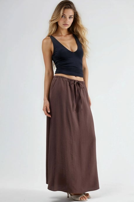 Hoge Taille A-Lijn Maxi Rok - Image 5
