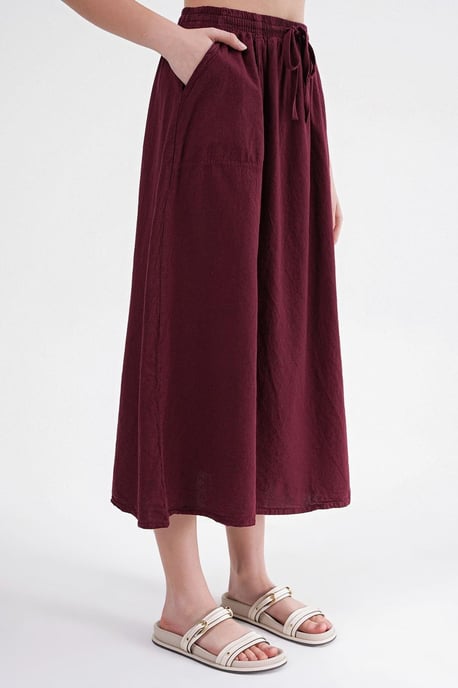 Hoge Taille Poplin Rok met Touwtje Detail - Image 5