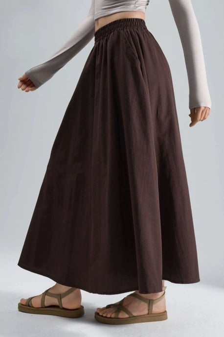 Elastische Taille Maxi Rok met Zakken - Image 2