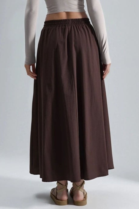 Elastische Taille Maxi Rok met Zakken - Image 3