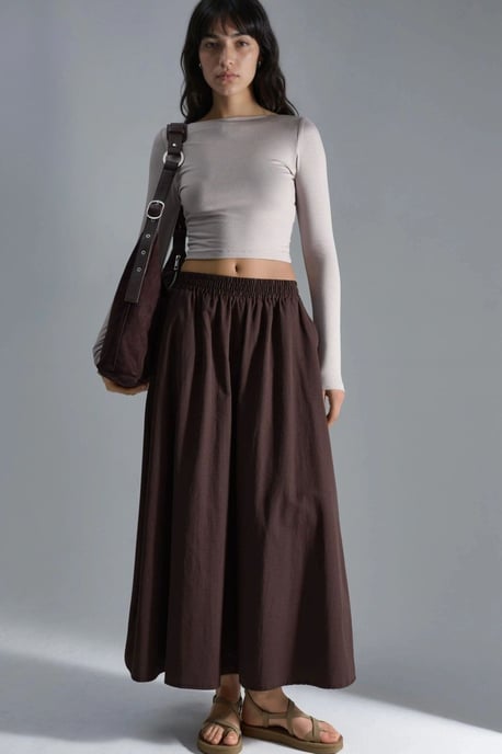 Elastische Taille Maxi Rok met Zakken - Image 4