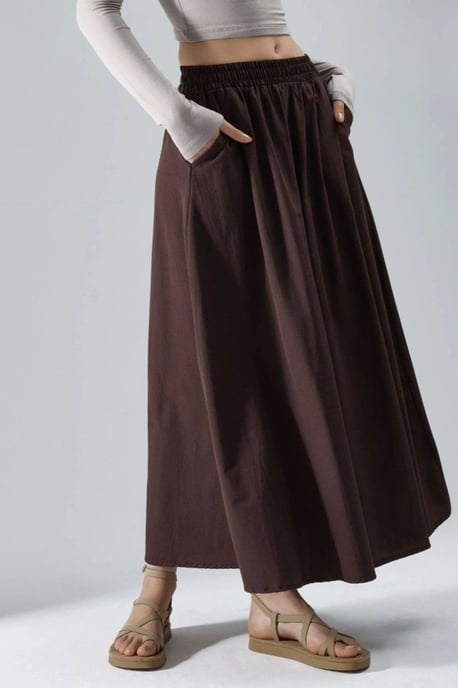 Elastische Taille Maxi Rok met Zakken - Image 5