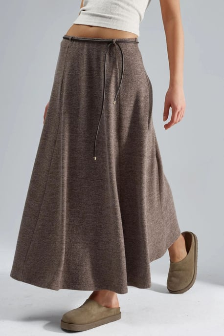 Gestructureerde Maxi Rok met Strikdetail - Image 1