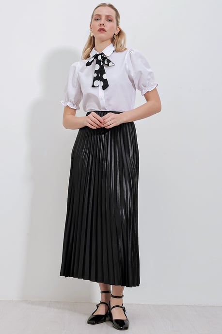 Hoge Taille Maxi Rok met Rimpeldetails - Image 1