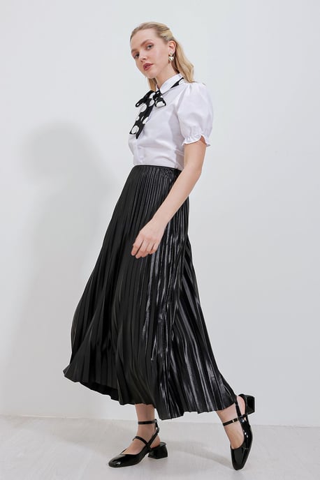 Hoge Taille Maxi Rok met Rimpeldetails - Image 2