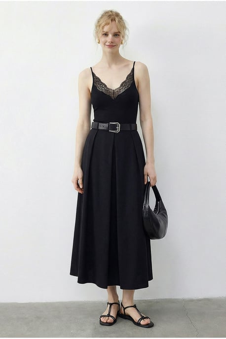 Hoge Taille Midi Rok met Riem - Image 1
