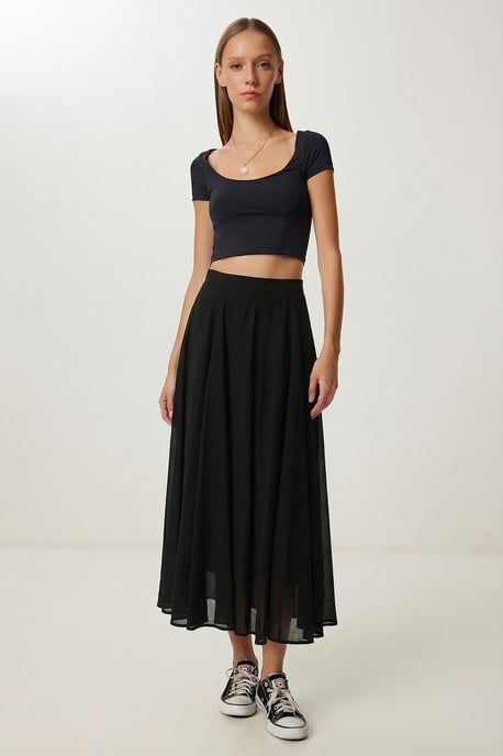 Hoge Taille A-Lijn Midi Rok - Image 2