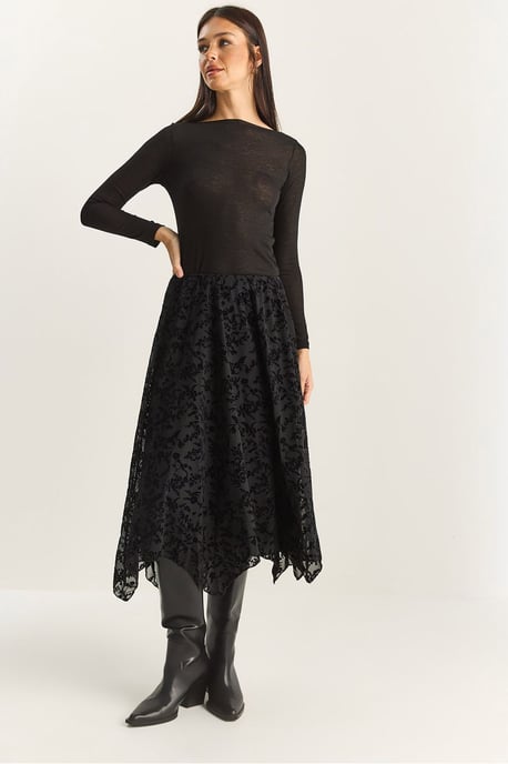 Hoge Taille Asymmetrische Midi Rok - Image 1